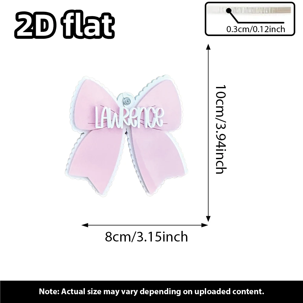 سلسلة مفاتيح على شكل فيونكة أكريليك واحدة، علامة اسم القوس الصدفية المخصصة، لوحة اسم مخصصة، سحر حقيبة القوس الجميل - قطعة واحدة