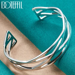 DOTEFFIL-pulsera de plata de ley 925 para hombre y mujer, brazalete entrelazado, joyería de compromiso de boda