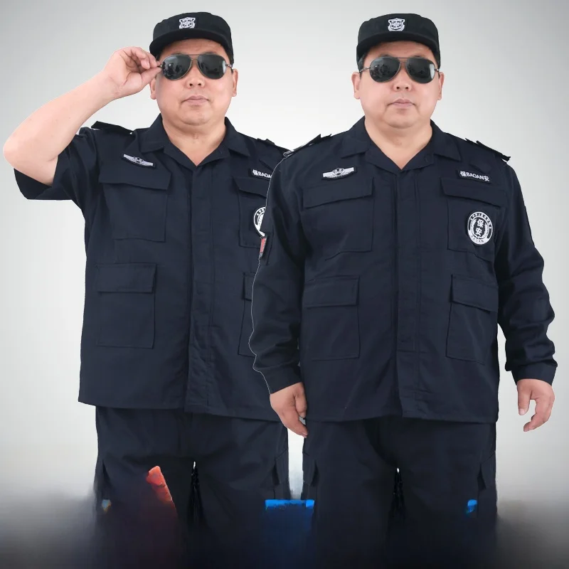 

plus Size Summer Security Uniform Top Men's Extra Large Long Sleeve Half Sleeve Pants Jacket Cotton Blend Fabric Workwear