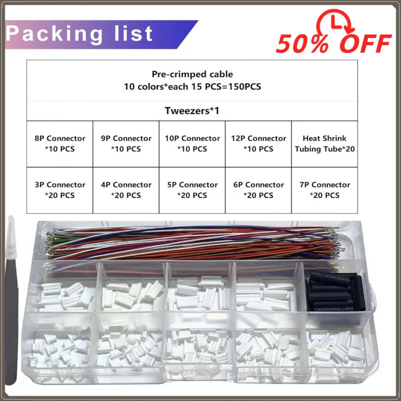 SH1.0mm Connector kit 3/4/5/6/7/8/9/10/12P Shell terminal adapter 140pcs