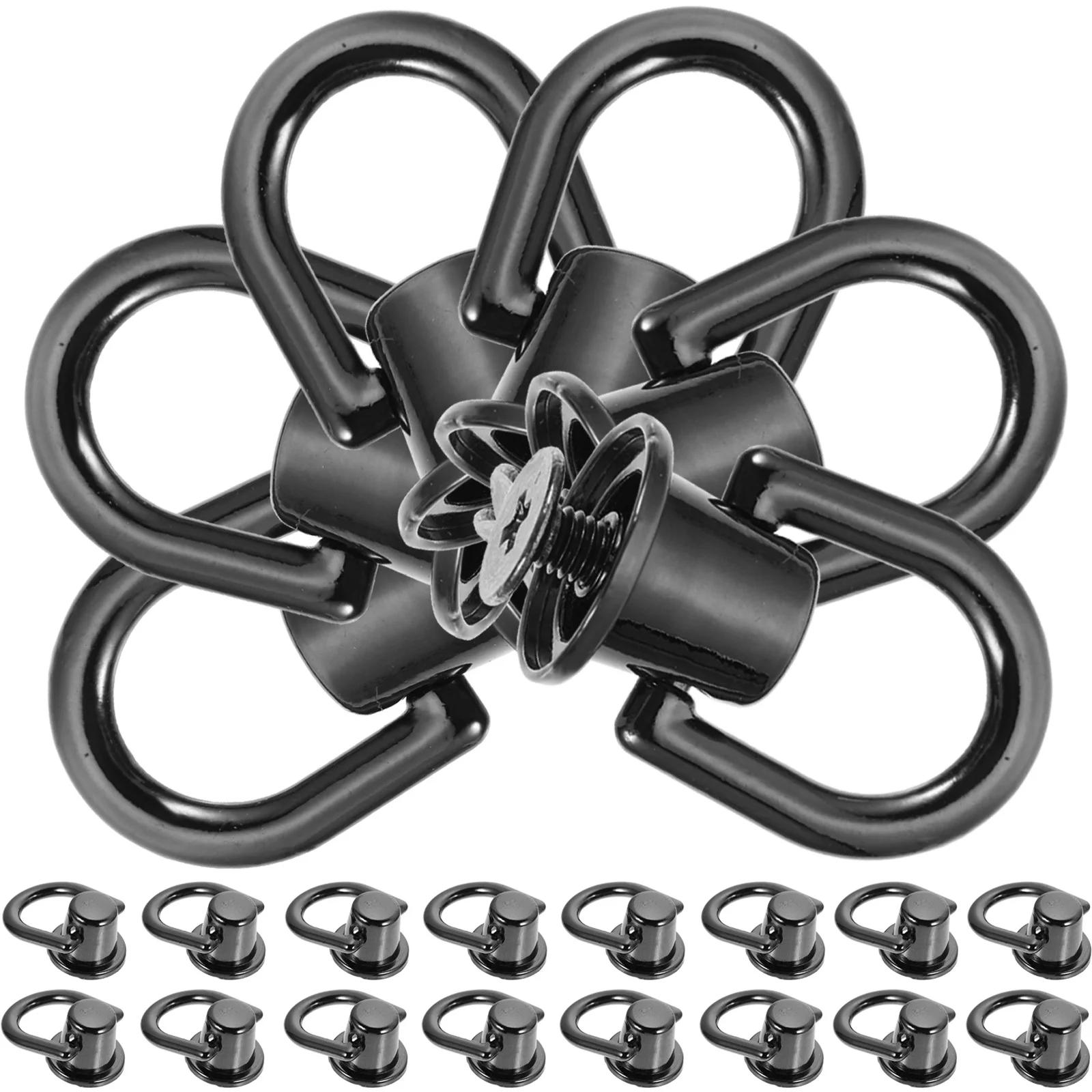 

40Sets D Rings Rivets Nail Rivet Studs Screw Head Buttons Metal Fasteners for Bags Accessories D Rings Rivets