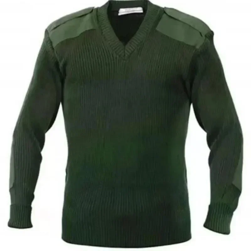 NEW M-3XL Sweater Men Jersey  Knitted Pullover Winter Wool Patch Vintage Green/blue O/V-Neck Knitwear Cold Jerséis Mens Clothing