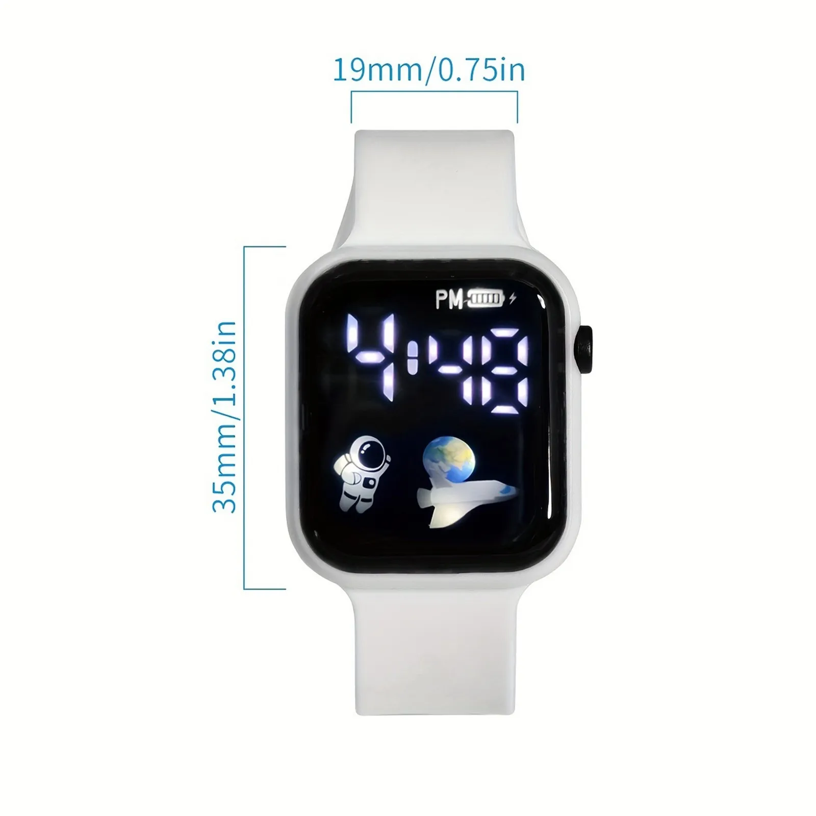 Montre de sport numérique LED pour enfants, bracelet en silicone Spaceman, montre-bracelet électronique étanche pour enfants, cadeaux pour garçons et filles