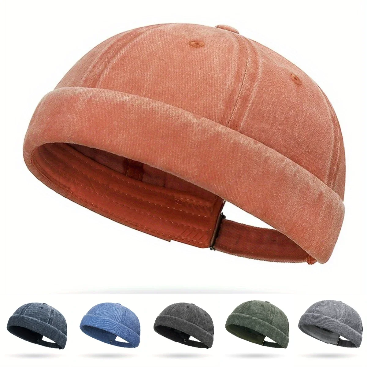 

New Solid Wash Cotton Denim Vintage Melon Cap Women Men Hiphop Fashion Street Skullcap Spring Autumn Outdoor Soft Beanies Hat