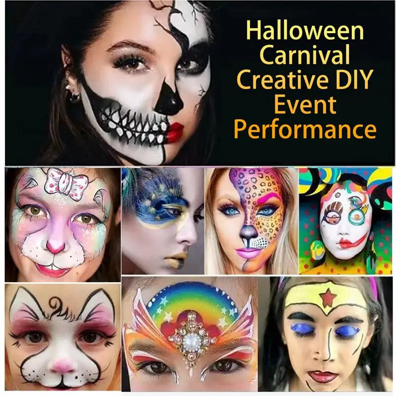 Face and Body Paint Face Paint Kit Costume Makeup Palette 12 Color water-soluble human body painting palette Cosplay Makeup