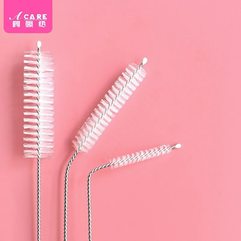 DX01/Straw brush/A1PQ7-Easy to Use Gap Cleaning Brush Makeup Brush Small Brush Portable with Brush Head Cleaning Utensil