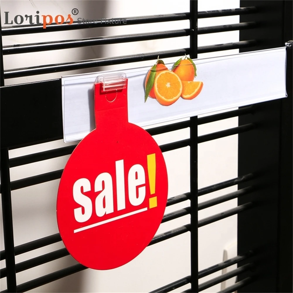Pvc Data Strip Soft Hard Extruded Pop Card Board Grip Supermarket Shelf Price Tag Display Sign Clamp On Shelf Price Talker