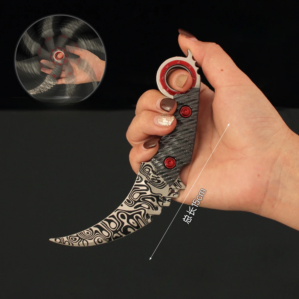 Karambit-Couteaux de Jeu Téléchargeable en Métal, Modèle d'Ornements d'Extérieur, Épée d'Entraînement, Cosplay, Katana, Cadeaux pour Garçon, 15cm