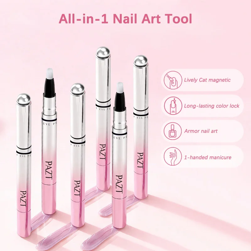 

Многофункциональная розовая магнитная ручка-кисть для ухода за ногтями, для питания и дизайна ногтей, для гель-лака, для ленивого маникюра, для создания узоров, инструмент для ухода за ногтями