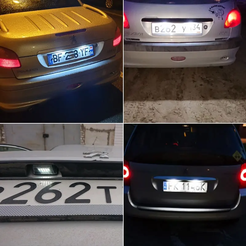 

2pcs Canbus LED License Number Plate Lights Bulbs For Peugeot 206 207 307 308 406 407 Citroën C3 C4 C5 BERLINGO SAXO XSARA