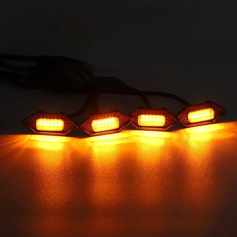 LED Car Lights 4Pcs Front Grille LED Light Safety Warning Light Harness For Honda CRV 2017-2022 Car Accessories LED Signal Lamps
