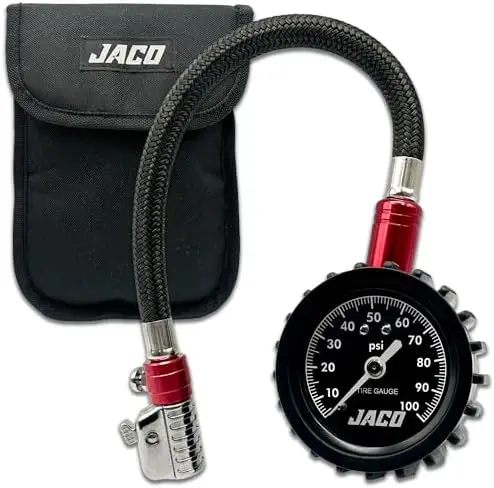 

JACO ElitePro-X Tire Pressure Gauge with Lightning Chuck – 100 PSI, Fast & Accurate