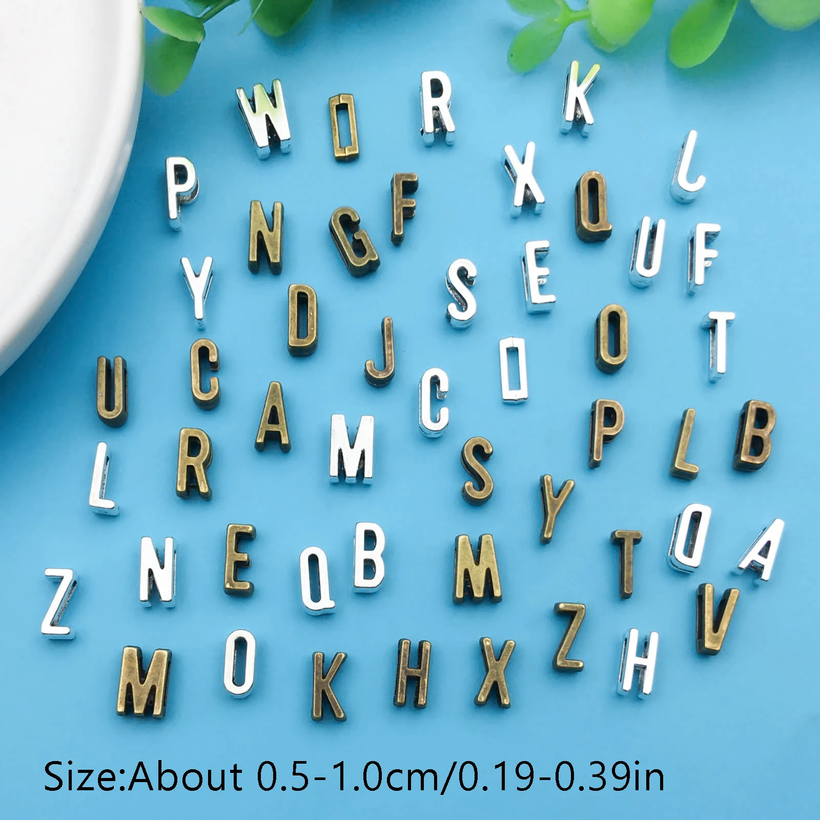 26pcs/Pack Zinc Alloy Antique Silvery/Cyan English Letters A-Z Alphabet Charms Pendant For DIY Jewelry Making Accessories