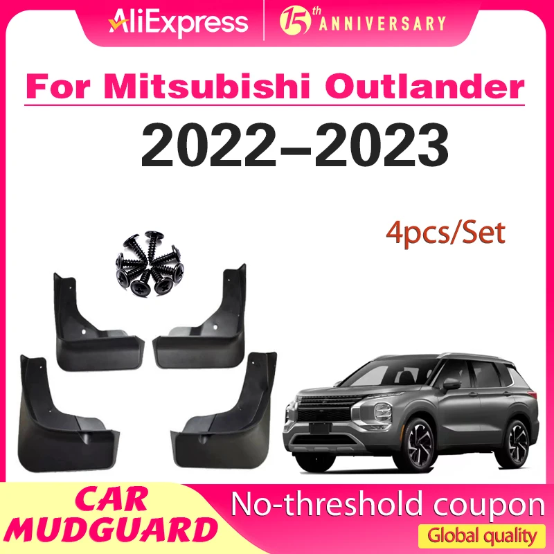 

For Mitsubishi Outlander PHEV GM GN ZM 2022 2023 2024 Mud Flaps Splash Guard Mudguards Front Rear Molded Fender Car Accessories
