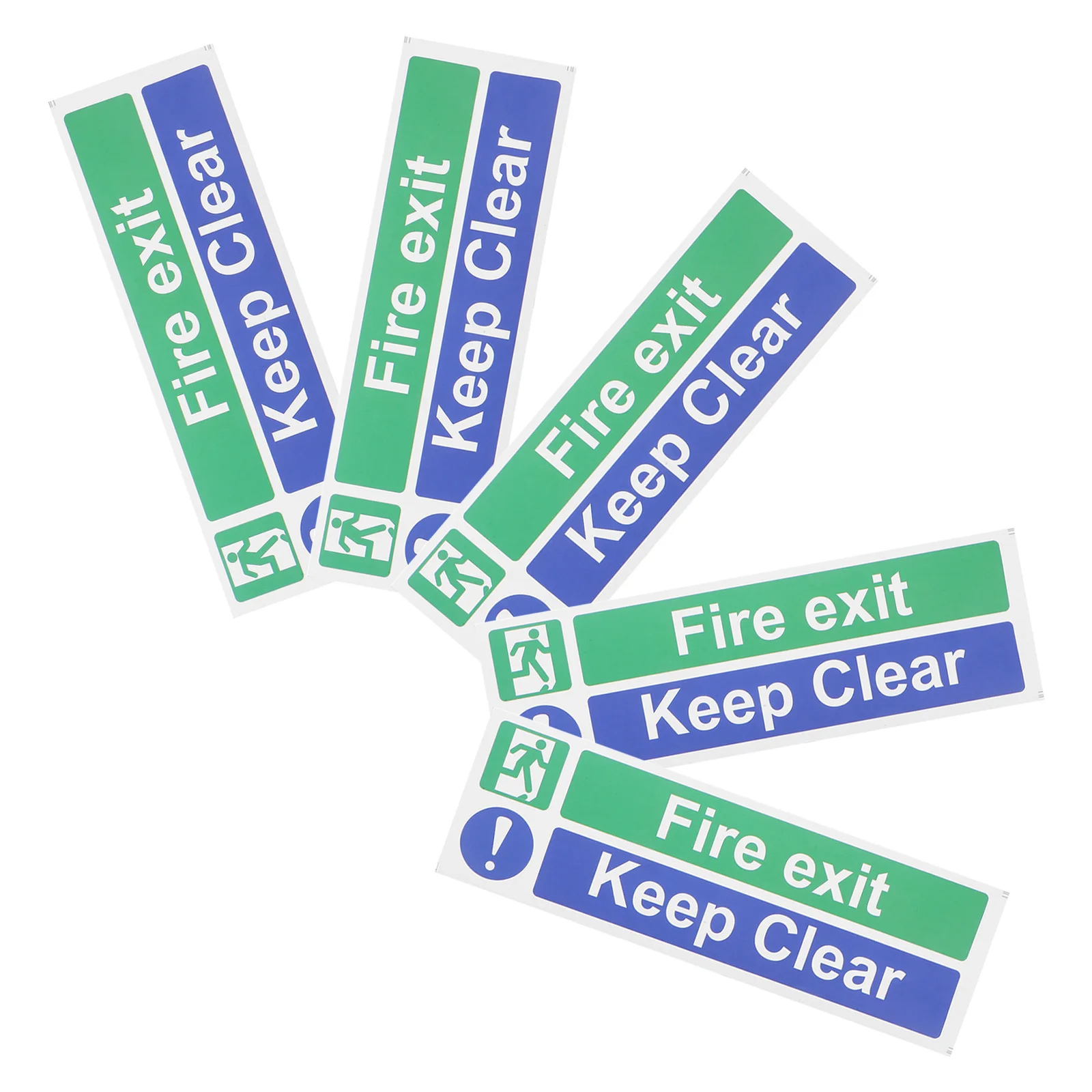 

5Pcs Fire Exit Keep Clear Safety Stickers Self-Adhesive Emergency Exit Door Signs Durable Obstruction Warning Labels