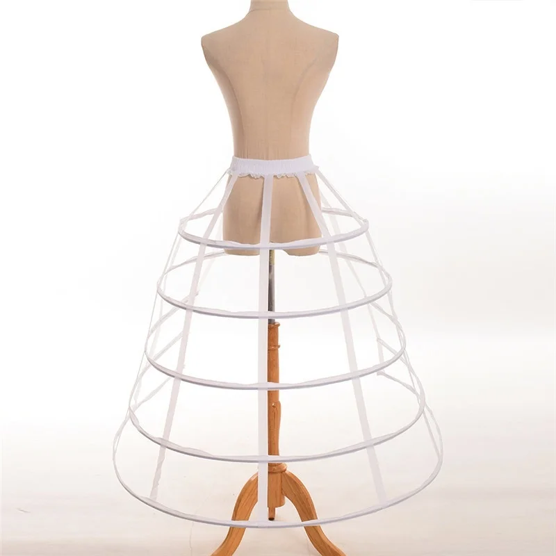 Sottoveste Hoop Cage Skirt trambusto Pannier Crinoline 5 Hoop