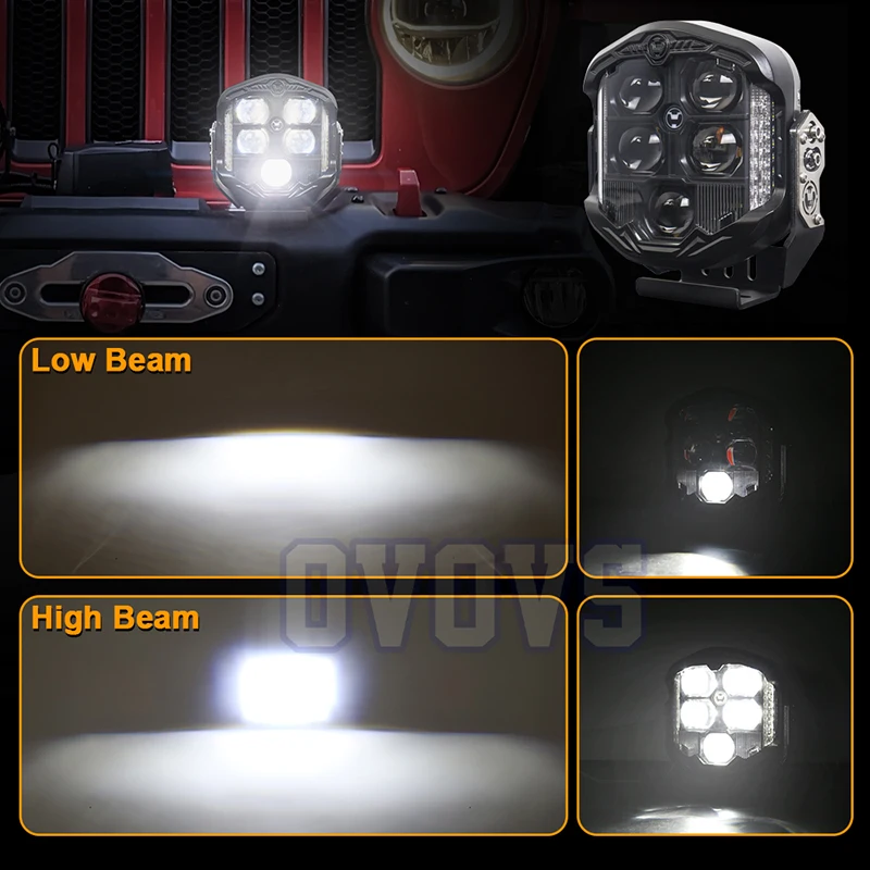 7 Inch LED Light Pod With High Beam Low Beam DRL Background Offroad Led Pod for Farm Tractor Plow Truck ATV UTV 4x4