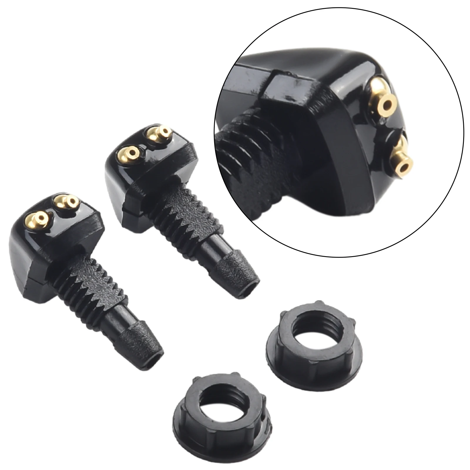 Washer Jet Washer Wiper Nozzle Car Accessories Universal Windshield Anti-corrosion Black Dual Holes High Quality