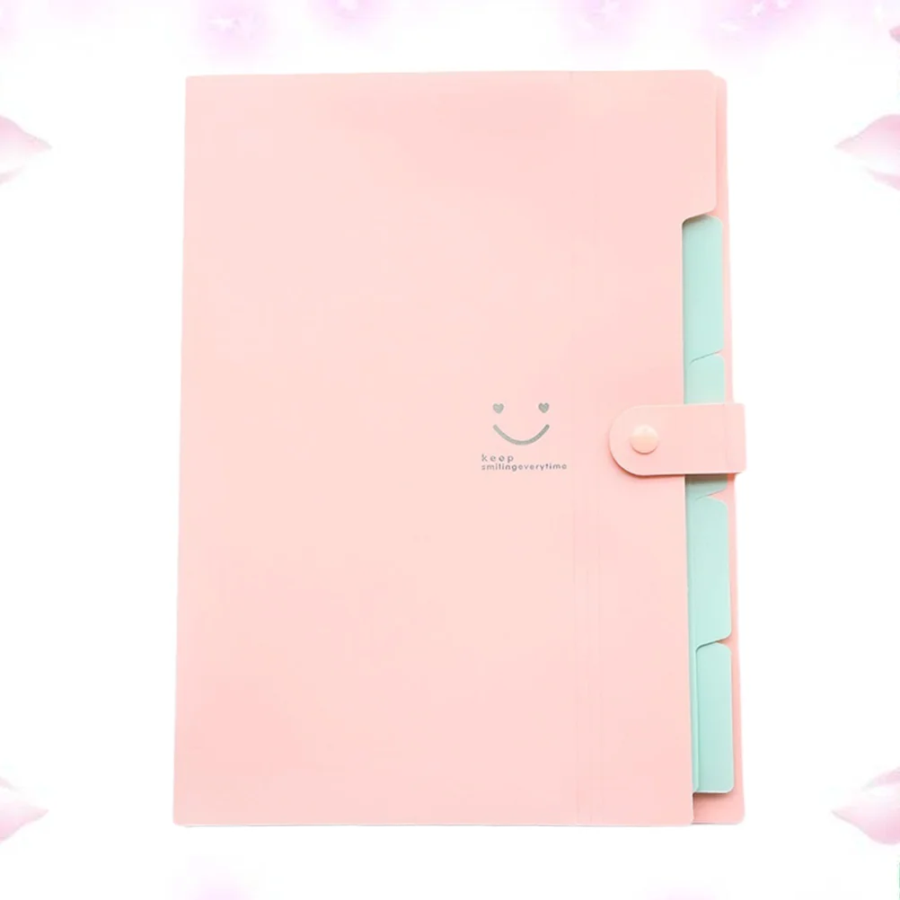 Dossiers de fichiers en plastique format A4 fermeture à pression dossier accordéon dossier de fichiers de documents (rose) organisateur de fichiers