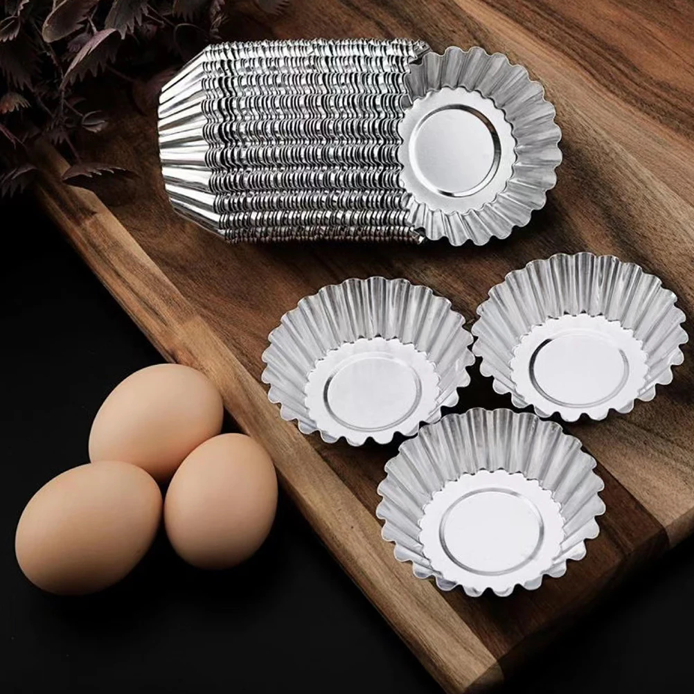 

20 Pcs Baking Egg Tart Mold Aluminum Alloy Cups Cupcake Liners Cookie Molds Bushing