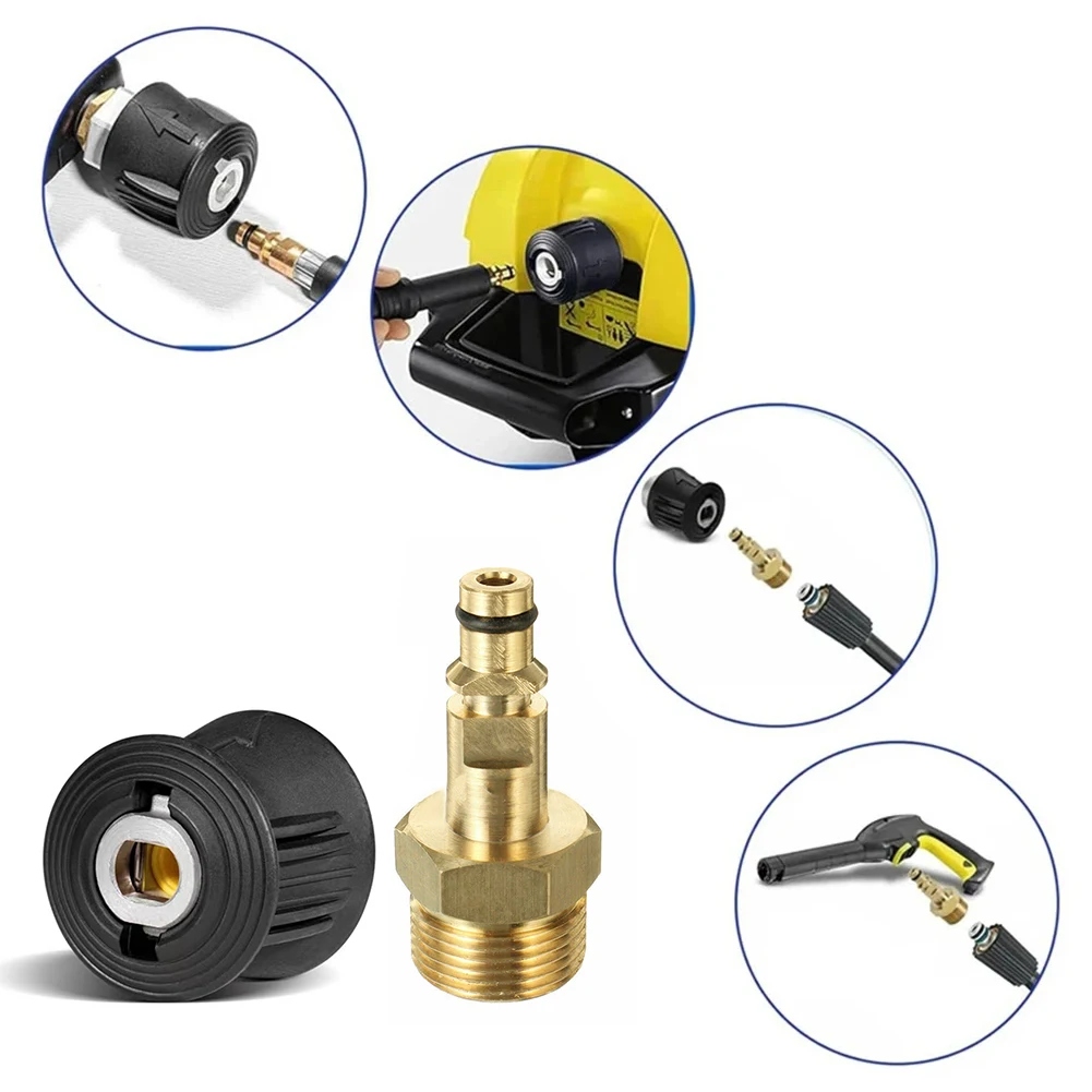 高圧洗浄機クイックコネクトアダプター ケルヒャー K2-K7 シリーズ用 真鍮 M22 14MM フィッティングホースコネクター クイックリリースアダプター