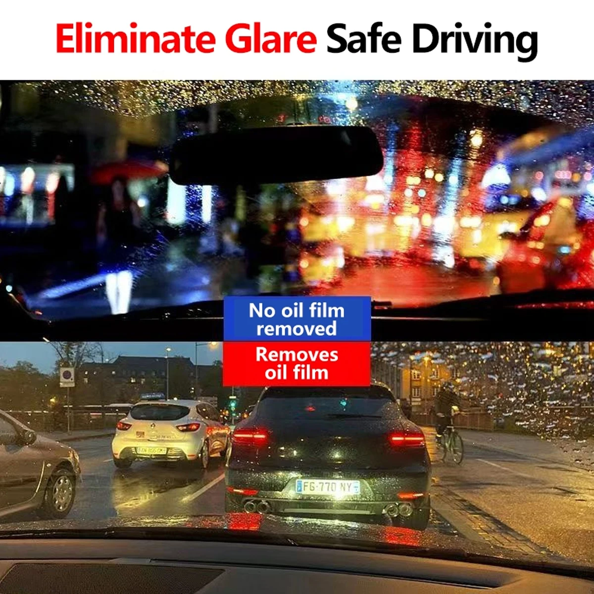 مزيل فيلم زيت زجاجي للسيارة - معجون تنظيف الزجاج الأمامي الفاخر، كريم إزالة الفيلم الفعال للنوافذ الواضحة والتفصيل التلقائي