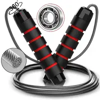 Cuerda para saltar ajustable para Fitness, cuerda para saltar para entrenamiento, cuerda para saltar rápida sin enredos, giratorios con rodamiento de bolas para hombres y mujeres, aeróbico