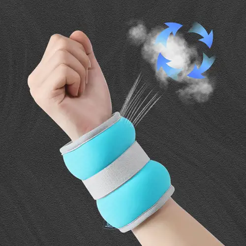 Imagen 2 del producto Bolsas de arena de peso de 0,25/0,5/1KG, 1 par, correa de hierro multifunción para muñeca y tobillo para Fitness, Yoga, correr, bailar, equipo moldeador de cuerpo