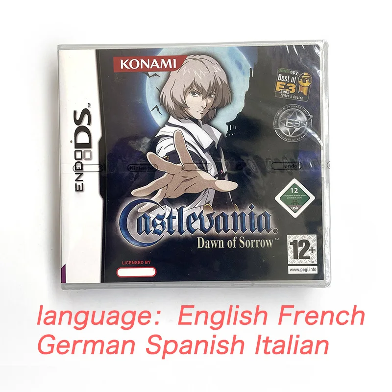 EUT Castlevania order of Ecclesia EUR Dawn of Sorrow FAH Portrait Of Ruin multilingual box with manual game cartridge for ds nds