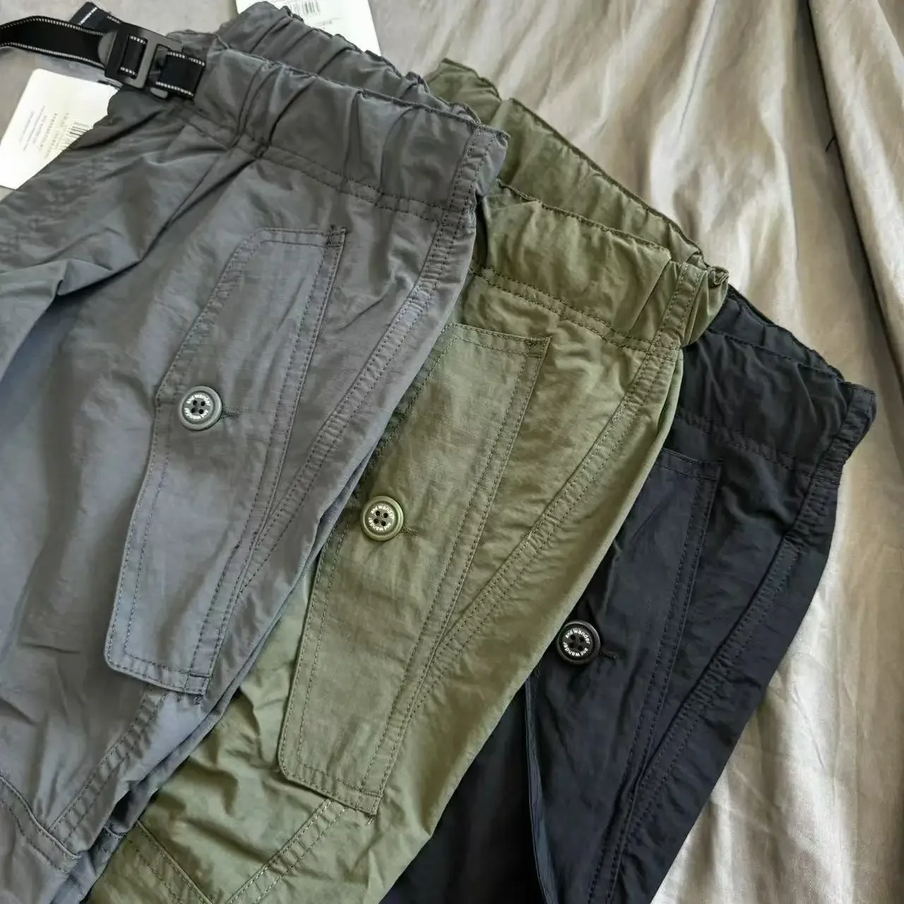 Men Women High Vis Reflective Triangle Multi-Pocket Baggy Wide Leg Trousers Casual Cargo Baggy Trousers Urban Outdoor