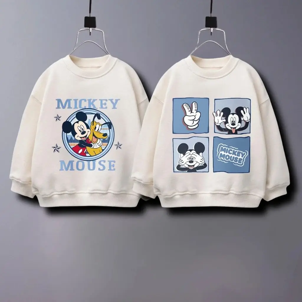 

Disney Mickey Mouse parent-child sweatshirts for a family of three or four, fashionable mother-child couple outfits