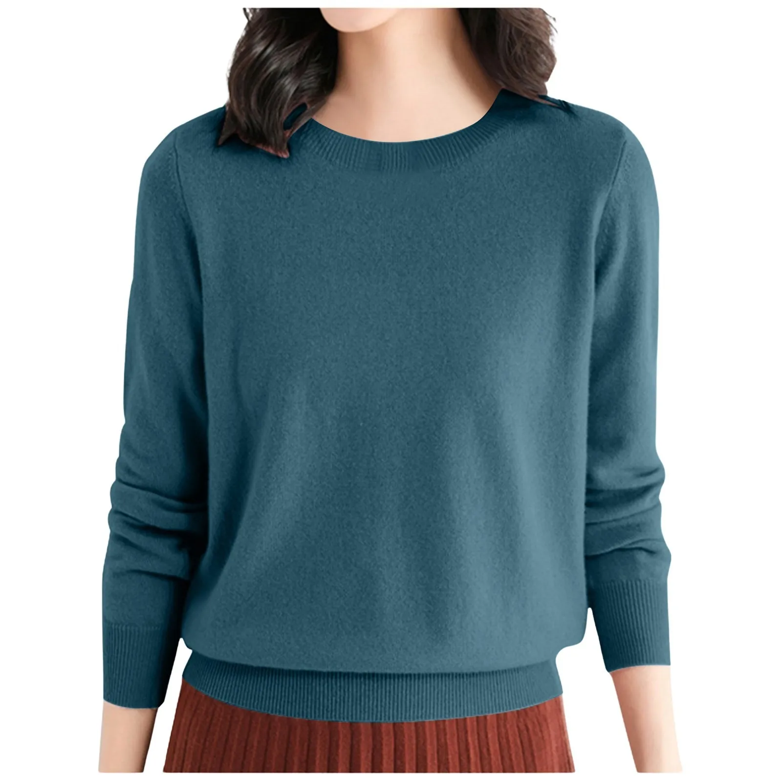 

Women's Wool Base Layer Shirt Tops Crewneck Long Sleeve Travel Hiking Tee T Shirt Pullover Sweater Sweaters Autumn Winter Clothe