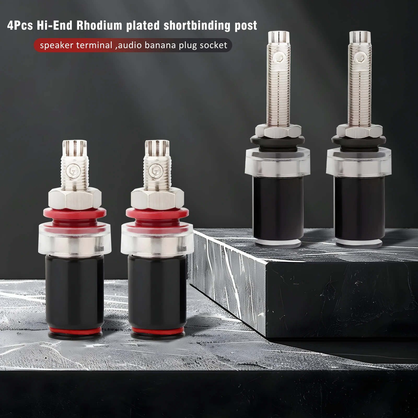 Terminal de haut-parleur Audio à liaison or/Rhodium, pour fiche banane de 4mm, prise de haut-parleur en cuivre à souder gratuite