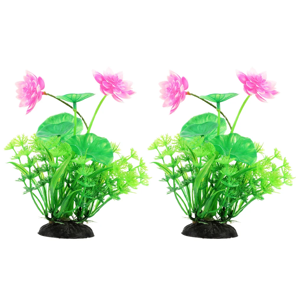 

2 Pcs Decorate Aquarium Landscaping Plant Aquatic Water Grass Plastic Watering Plants for Fish Tank