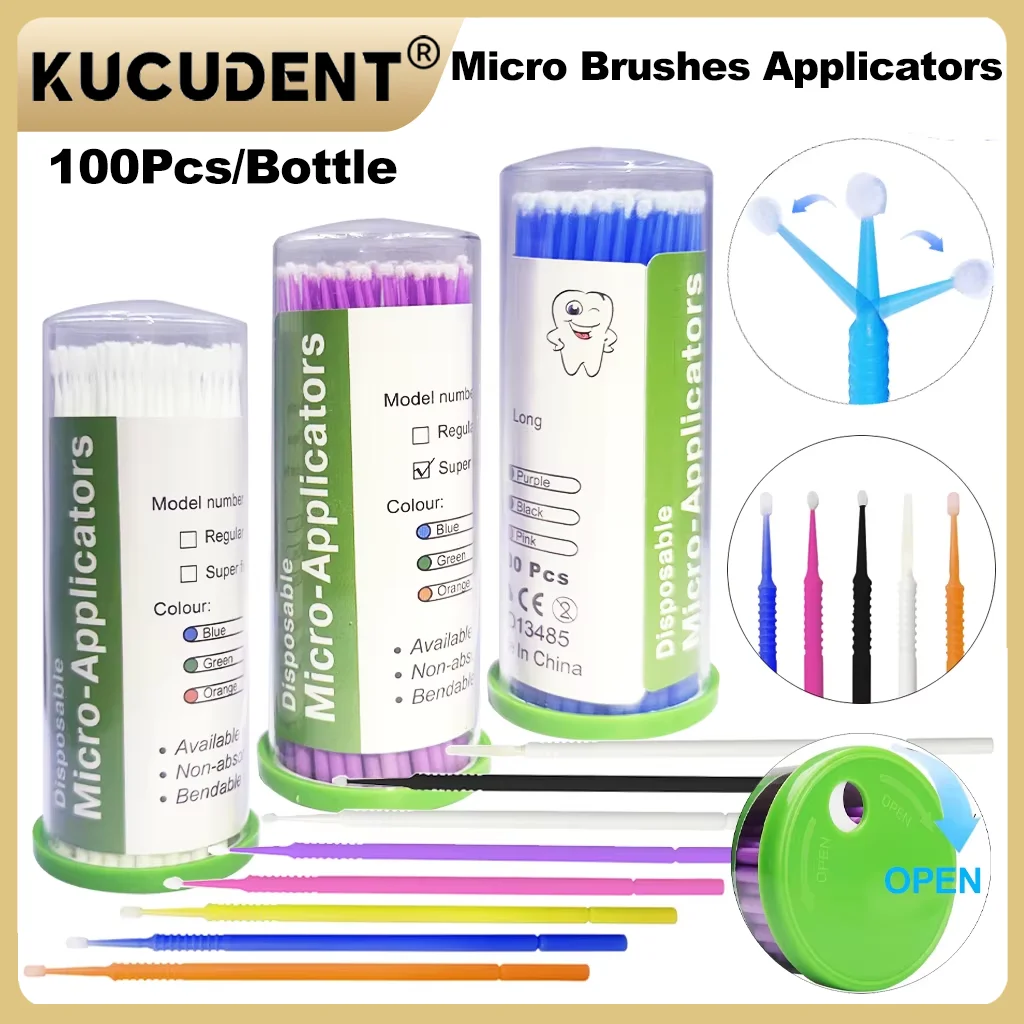 100Pcs Disposable MicroBrush Dental Micro Applicator Brush Eyelash Brushes Oral Odontologia Extension Tools Dentist Materials