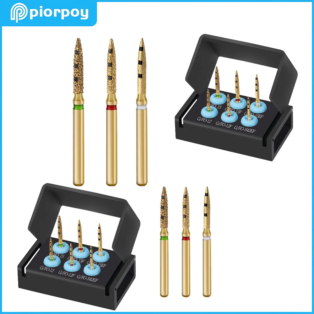 PIORPOY FG7906 الأسنان العمودي الماس FG الأزيز إعداد الأسنان مجموعة ترميم BOPT كامل تاج استعادة أدوات طب الأسنان