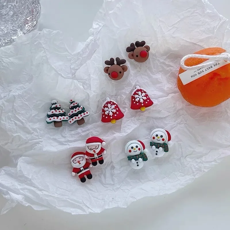 Christmas Series Small and Exquisite Earrings Cartoon Cute Christmas Small Bell Holiday Atmosphere Ear Clip