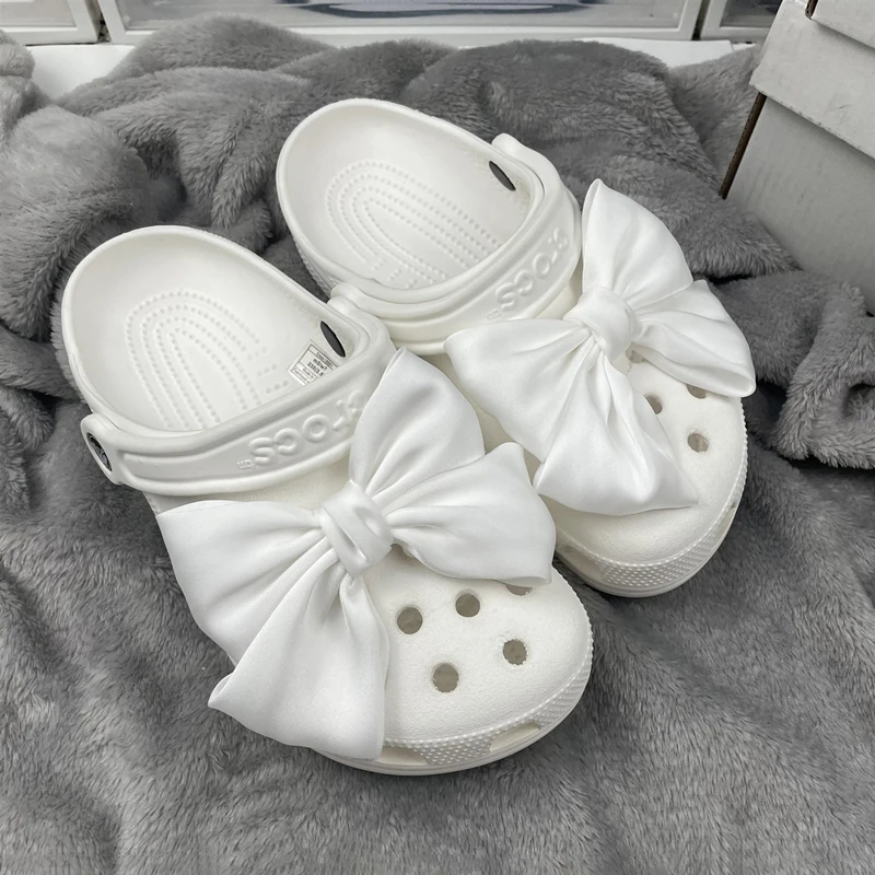 1 Pc Bow Shoe Clip Shoes Hole Shaped Slippers Shoe Buckle Women Shoe Decoration Decorative Clips Silk Bow Charm Buckle