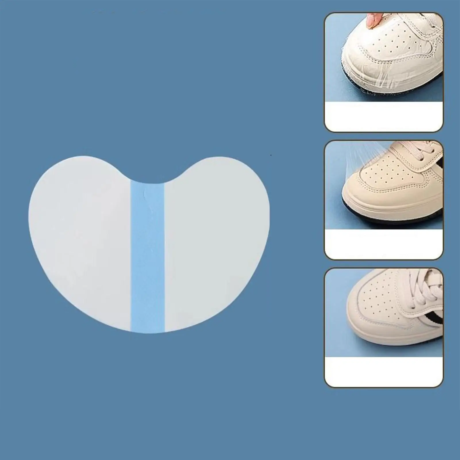 30Pcs TPU Shoe Toe Rain Stickers Clear Films Shoe Head Stain Removal Wear Resistant Dirt Resistant Waterproof Shoe Stickers