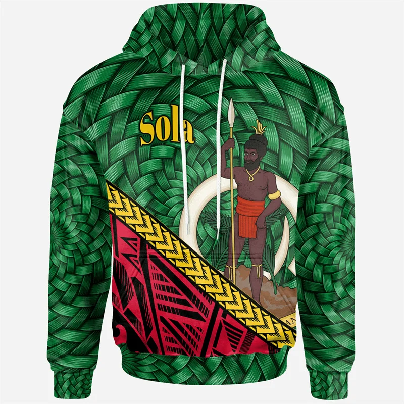 3D Epi Seal Of Vanuatu Polynesian Patterns Print Hoodies For Men Vanuatu Coat Of Arms Graphic Hooded Hoody Tops Pullovers Hoodie