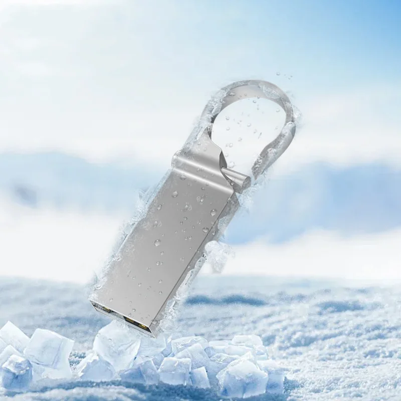 Free Custom Laser Engraving LOGO Color Metal Hanging Buckle USB2.0 Flash Drive 4GB 8GB 16GB 32GB 64GB 128GB Memory Stick