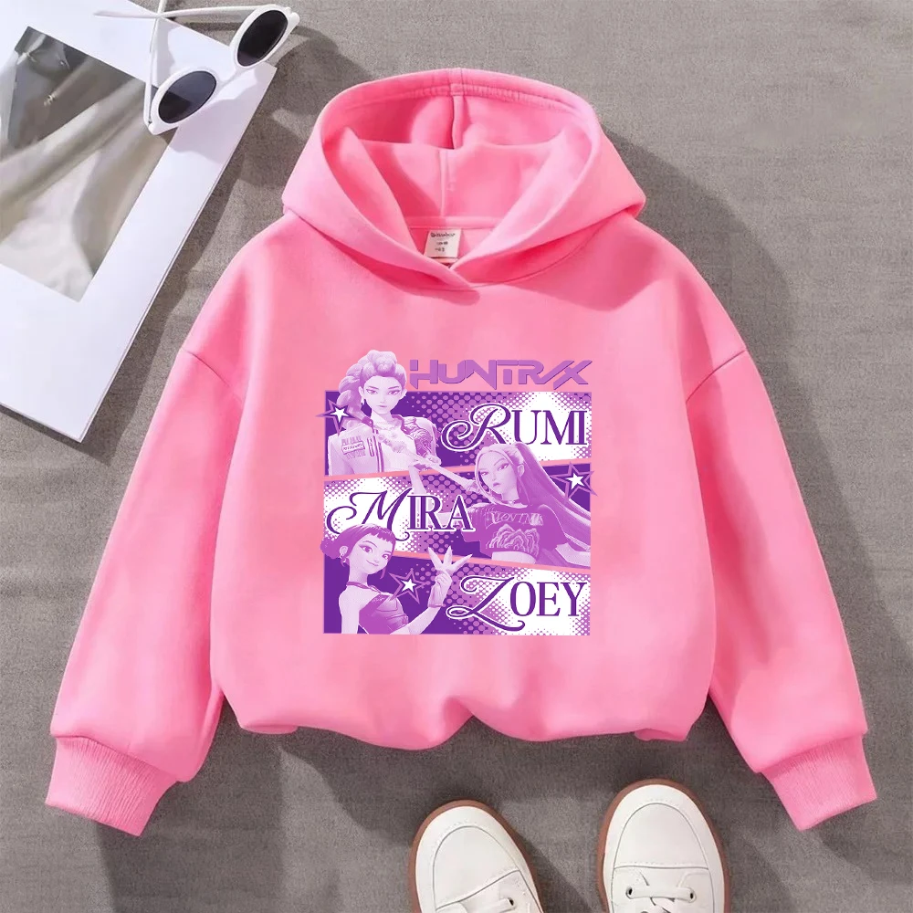 HUNTRX الاطفال البلوز روم ميرا زوي الكرتون الجرافيك طفل بنين بنات عادية كم طويل البلوز الأعلى 2-10Y