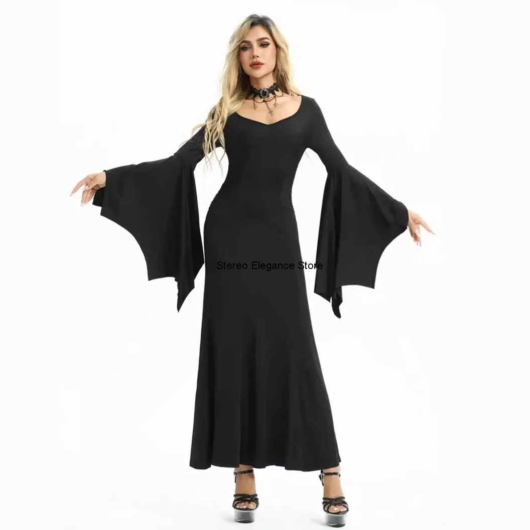 Halloween Costume Style American Spicy Girl Fashion Bat Sleeve Temperament Slim Fit Dress Dark Gothic Women's Clothing