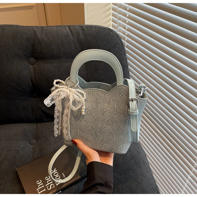 

2025 Summer Korean Bucket Top-Handle Bag for Women, Minimalist Shoulder Crossbody Purse, Elegant Chic Fashion Handbag