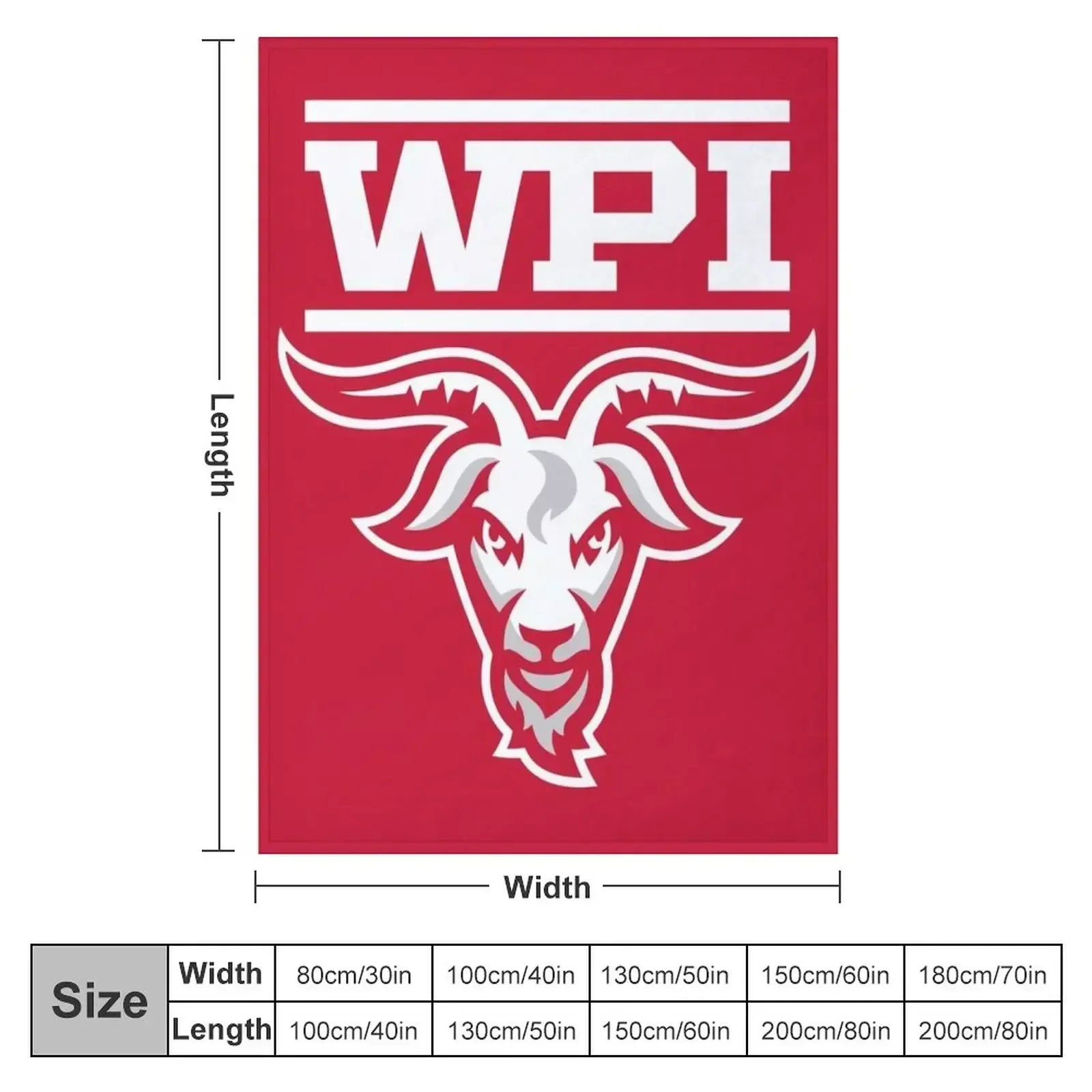 Worcester Polytechnic Institute Throw Blanket Camping Sleeping Bag Blankets