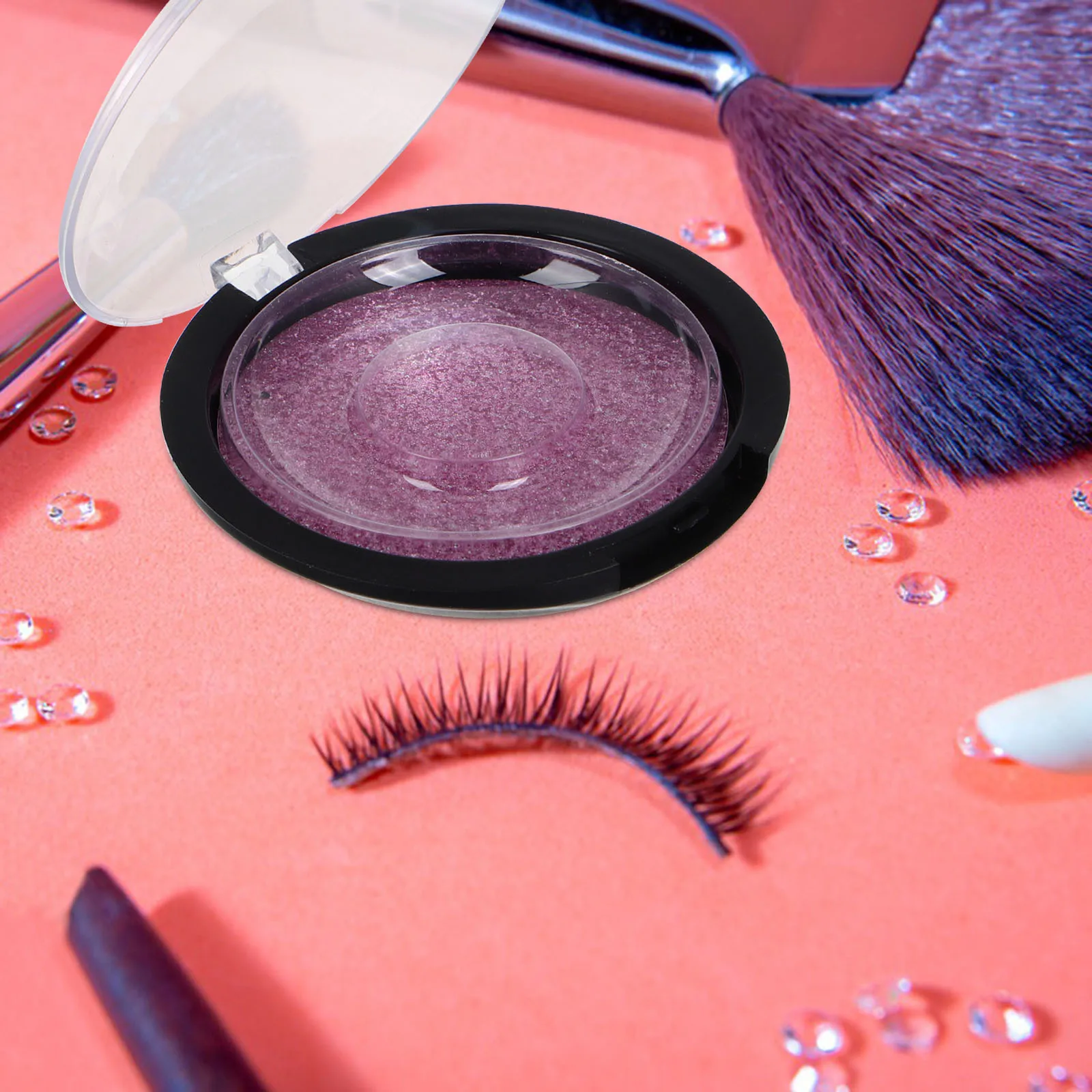 

5Pcs False Eyelash Storage Box Compact Round Lash Packaging Case Clear Lid Portable Travel Lash Container