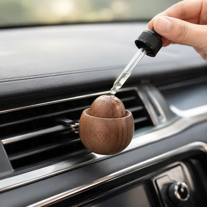 Wooden Essential Oil Diffuser Small Round Egg Diffuser Mini Advanced Natural Fragrance Diffuser Suitable for Cars and Families