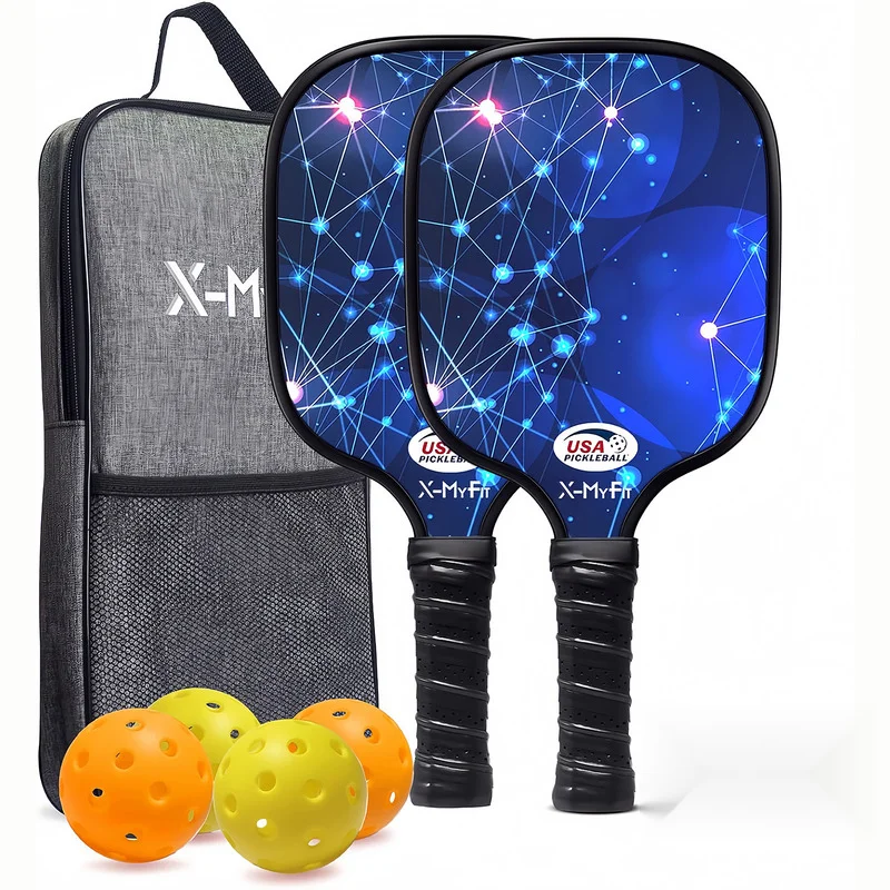 Fiberglass Pickleballs Racquet Set Hot Selling Pickleball Paddle Outdoor Sports Rackets Made of Ultra Lightweight Fiber with