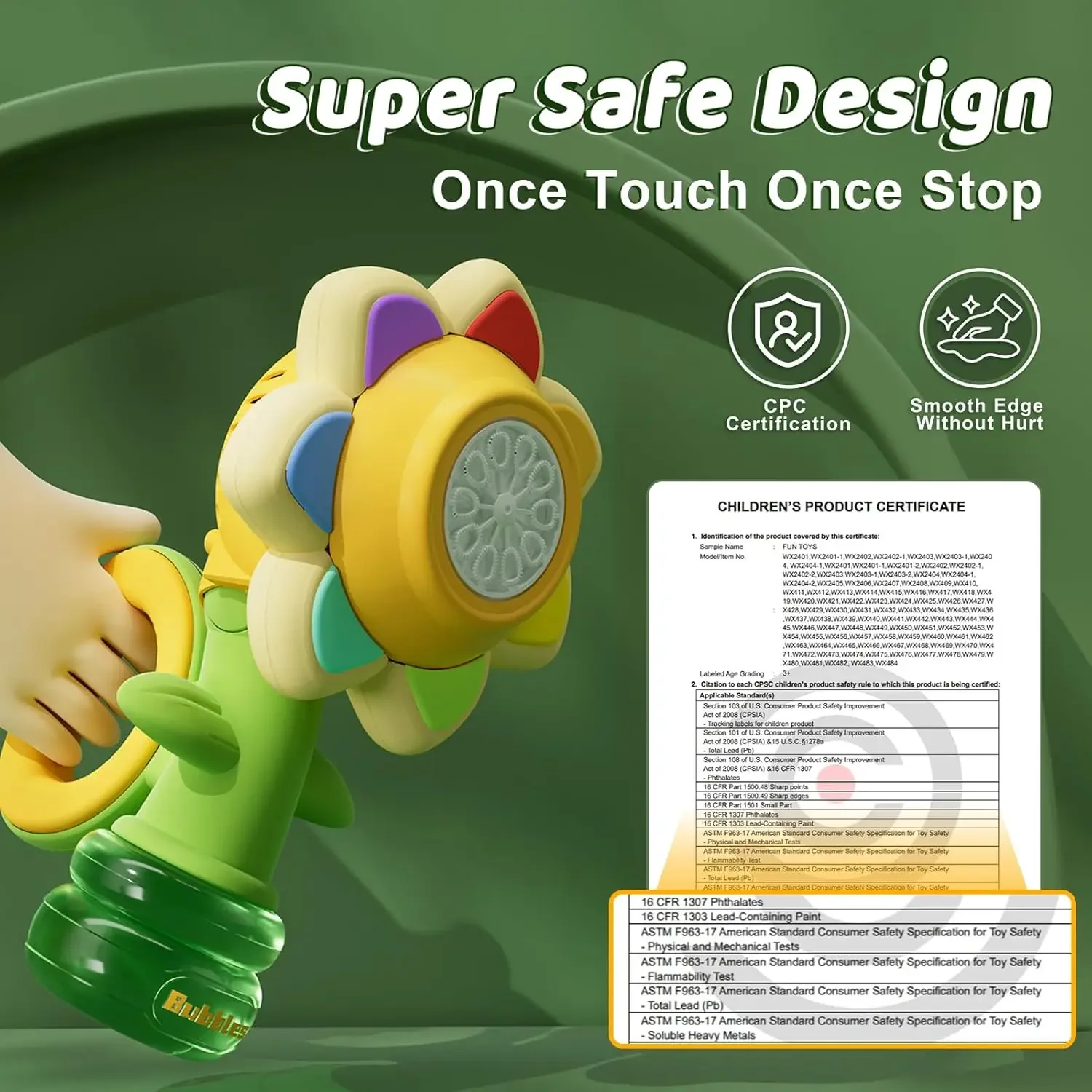 Machine à bulles de tournesol à réglage à 3 vitesses, automatique et Portable, jouet de bain de bulles, veilleuse pour fête d'anniversaire