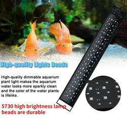 30-90cm Aquarium 24/7 Full Spectrum Lighting LED Lights Aquarium Decorative Aquatic Plant Grow Light IP68 Waterproof